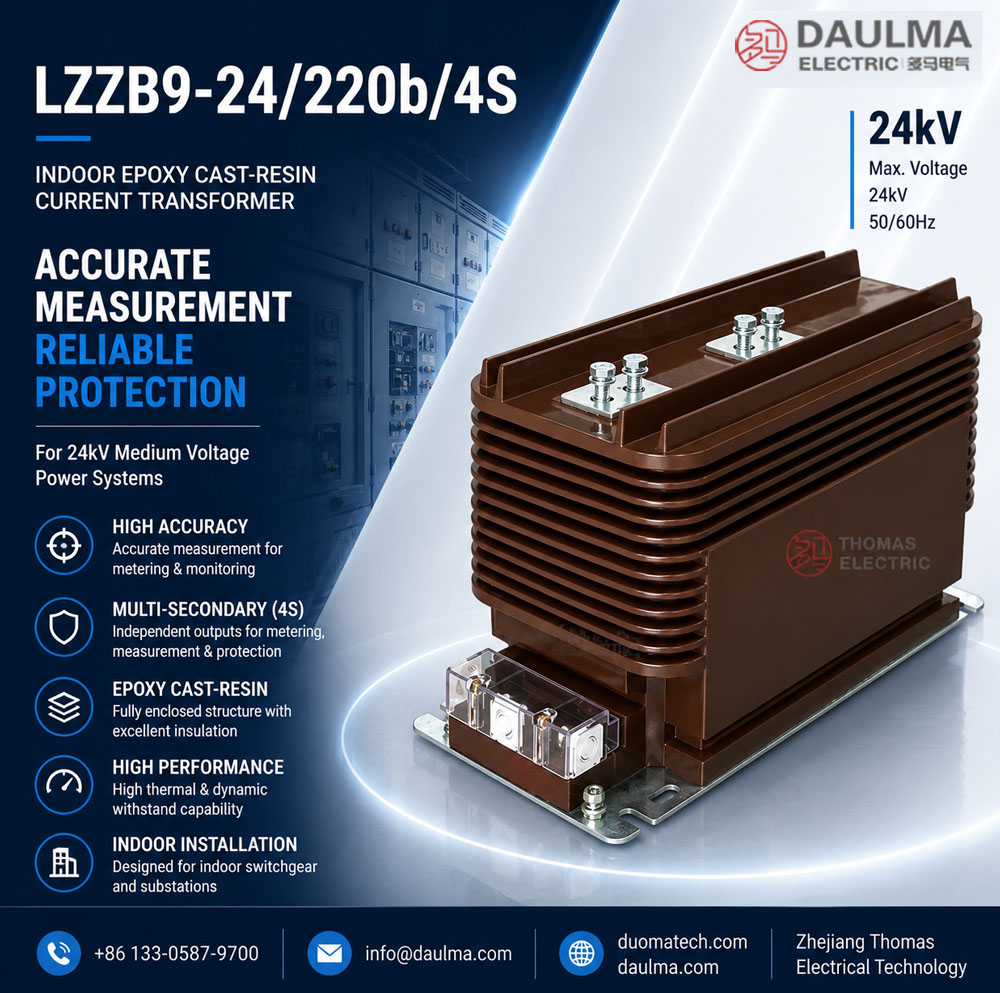 LZZB9-24/220b/4S Transformer ya Sasa ya Nje ya Epoxy Cast-Resin Thomas Electric LZZB9 24 220B 4s