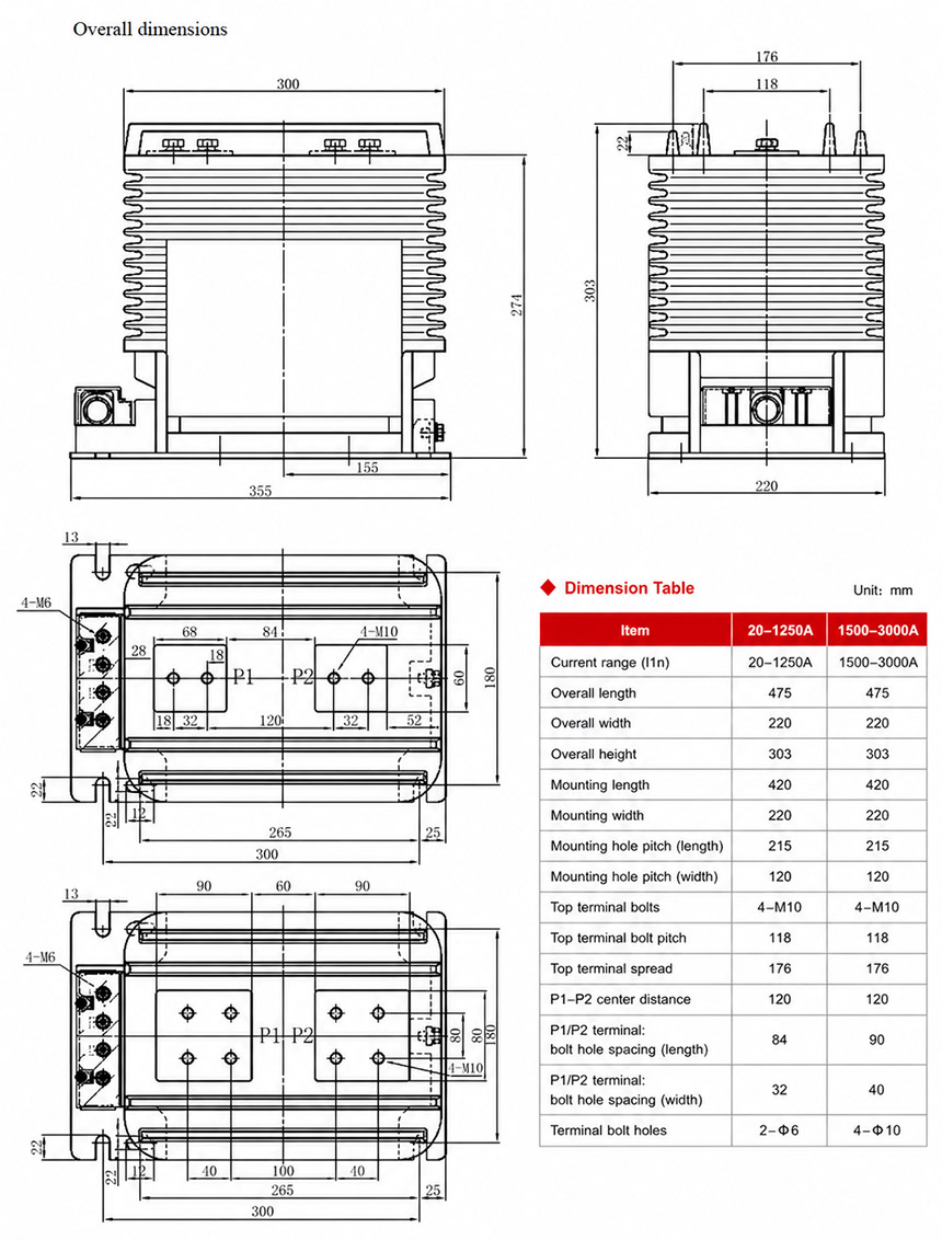 LZZBJ9-24/220b/2S Indoor Epoxy Cast-Resin Current Transformer Thomas Electric LZZBJ9-24/220b/2S Indoor Epoxy Cast-Resin Current Transformer Installation and Dimensions