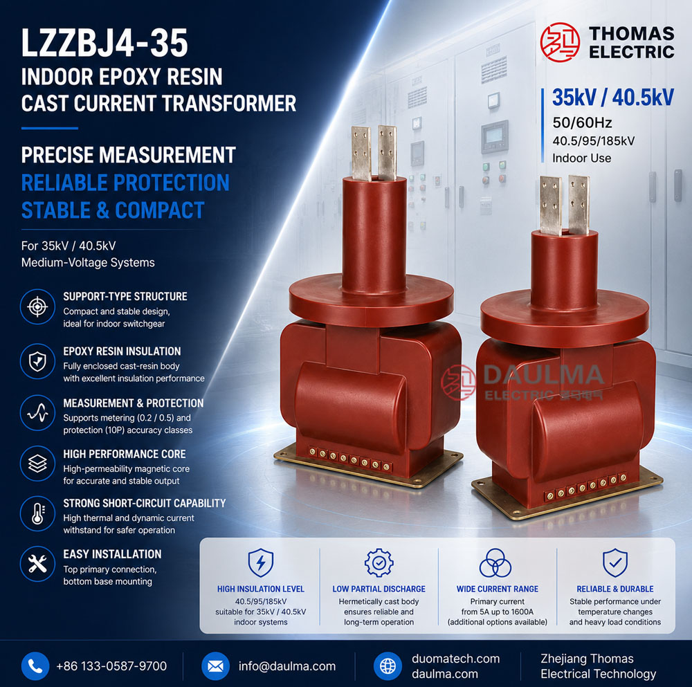 LZZBJ4-35 Ichki qurilma uchun epoksidli smola quyish usulida tayyorlangan tok transformatori Thomas Electric LZZBJ4 35 1