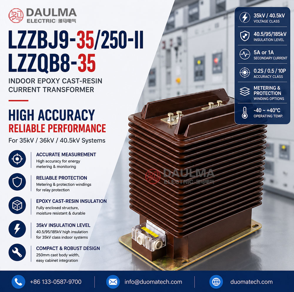 LZZBJ9-35/250-II / LZZQB8-35 Ichki qurilma uchun epoksidli quyma tok transformatori Thomas Electric LZZBJ9 35 250 II