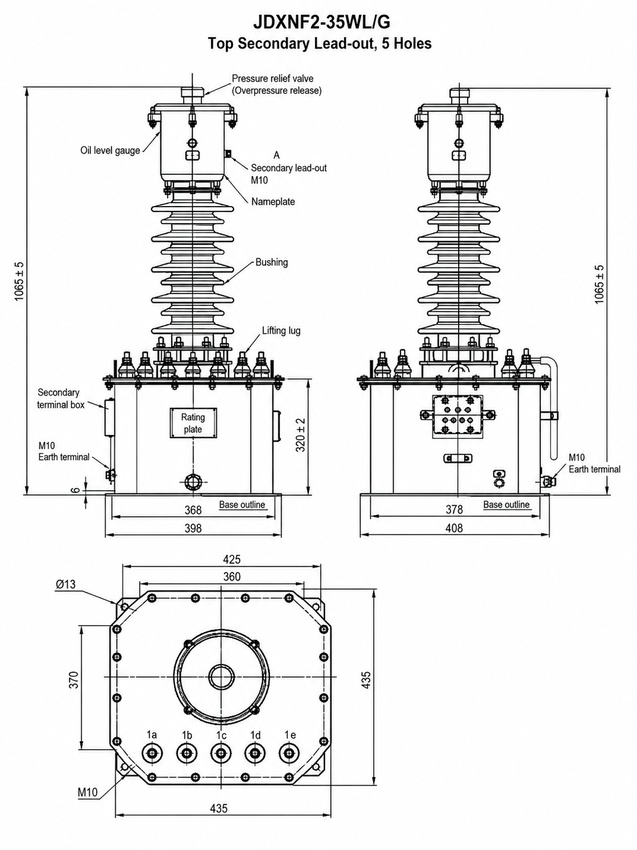 JDXNF2-35W(G)(L) voltage transformer dimension drawing 3