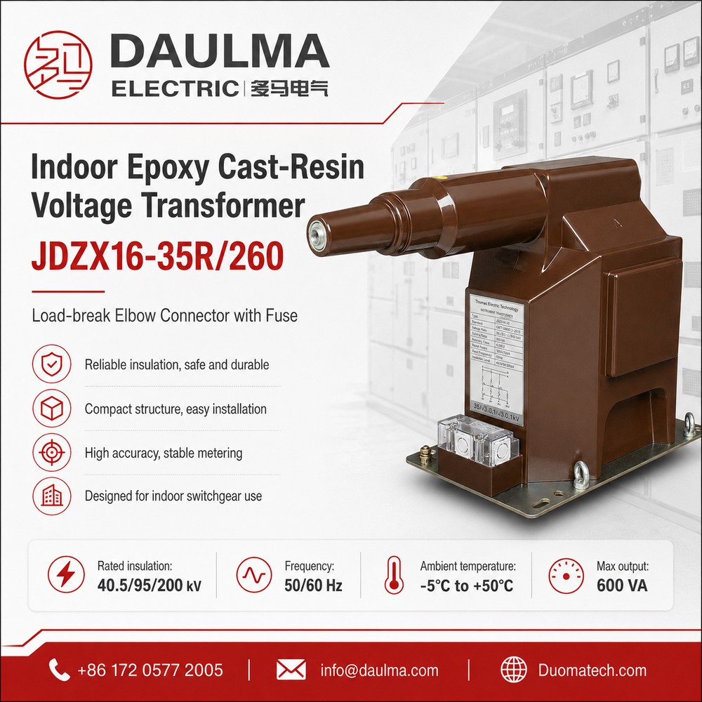 JDZX16-35R/260 Binnenshuis Epoksiehars Spanningstransformator met Lastonderbrekende Elleboogkonnektor en Sekering Thomas Electric JDZX16-35R/260 Produk Vertoning - Binnenshuise Epoksie Gegiet-Spanningstransformator