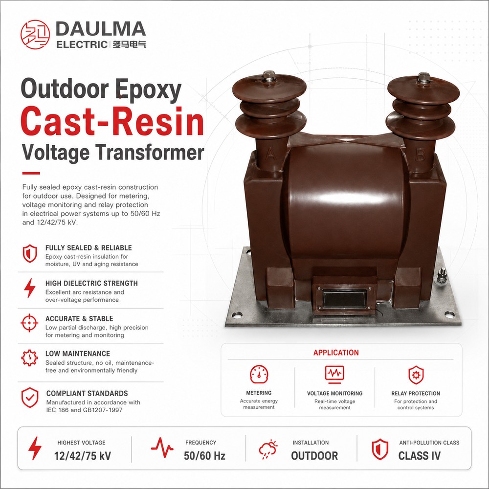 JDZX2 1235W Outdoor Epoxy Resin Cast Voltage Transformer product poster 02