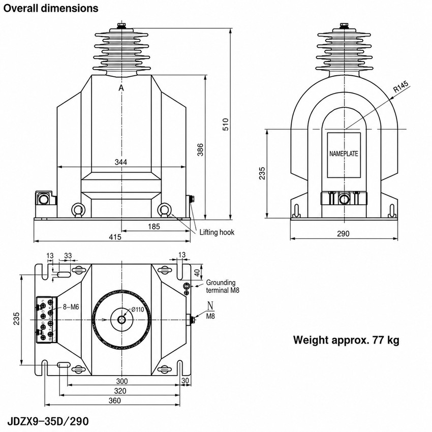 JDZX9-35D/290 Installation Diagram