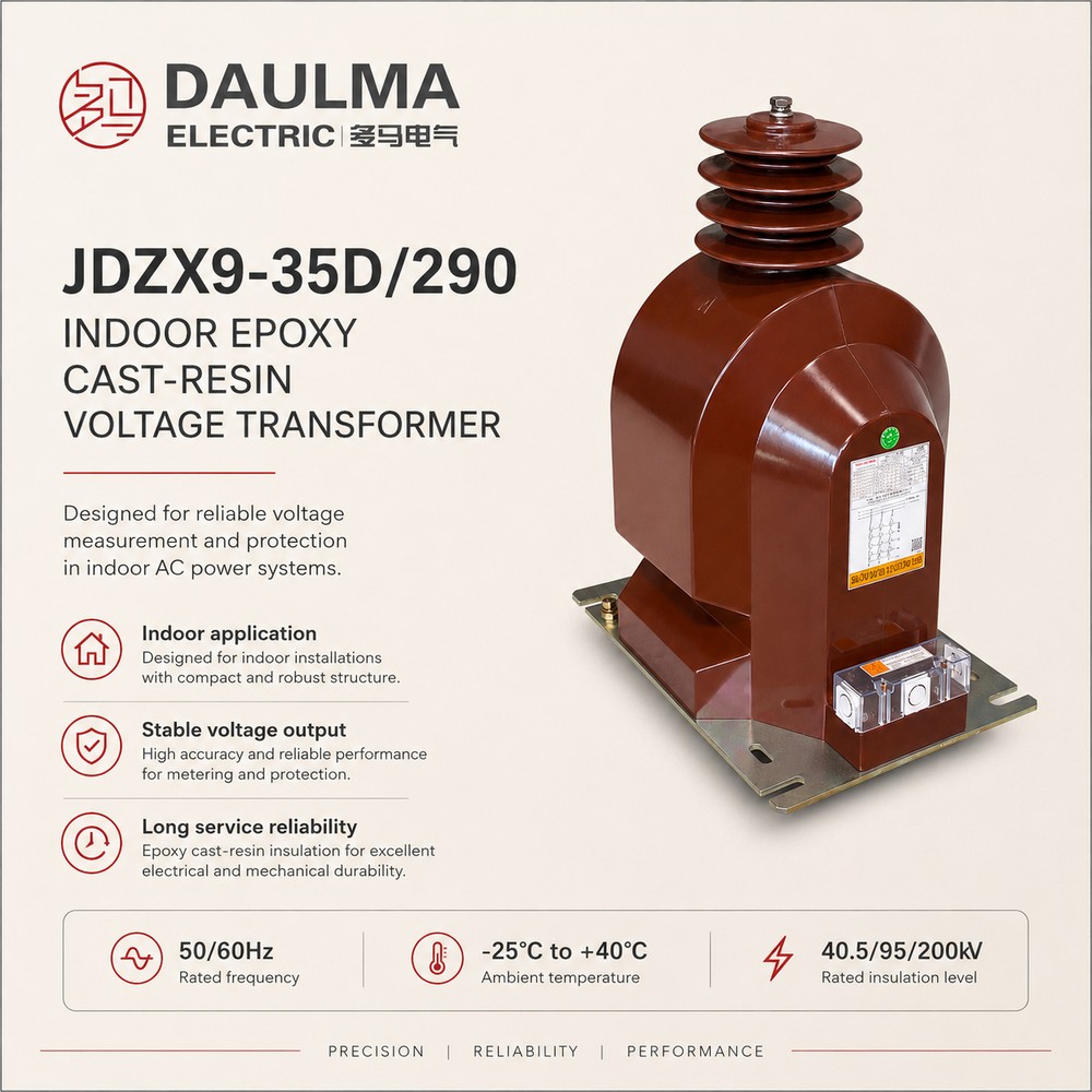 JDZX9-35D/290 Product Display - Indoor Epoxy Cast-Resin Voltage Transformer
