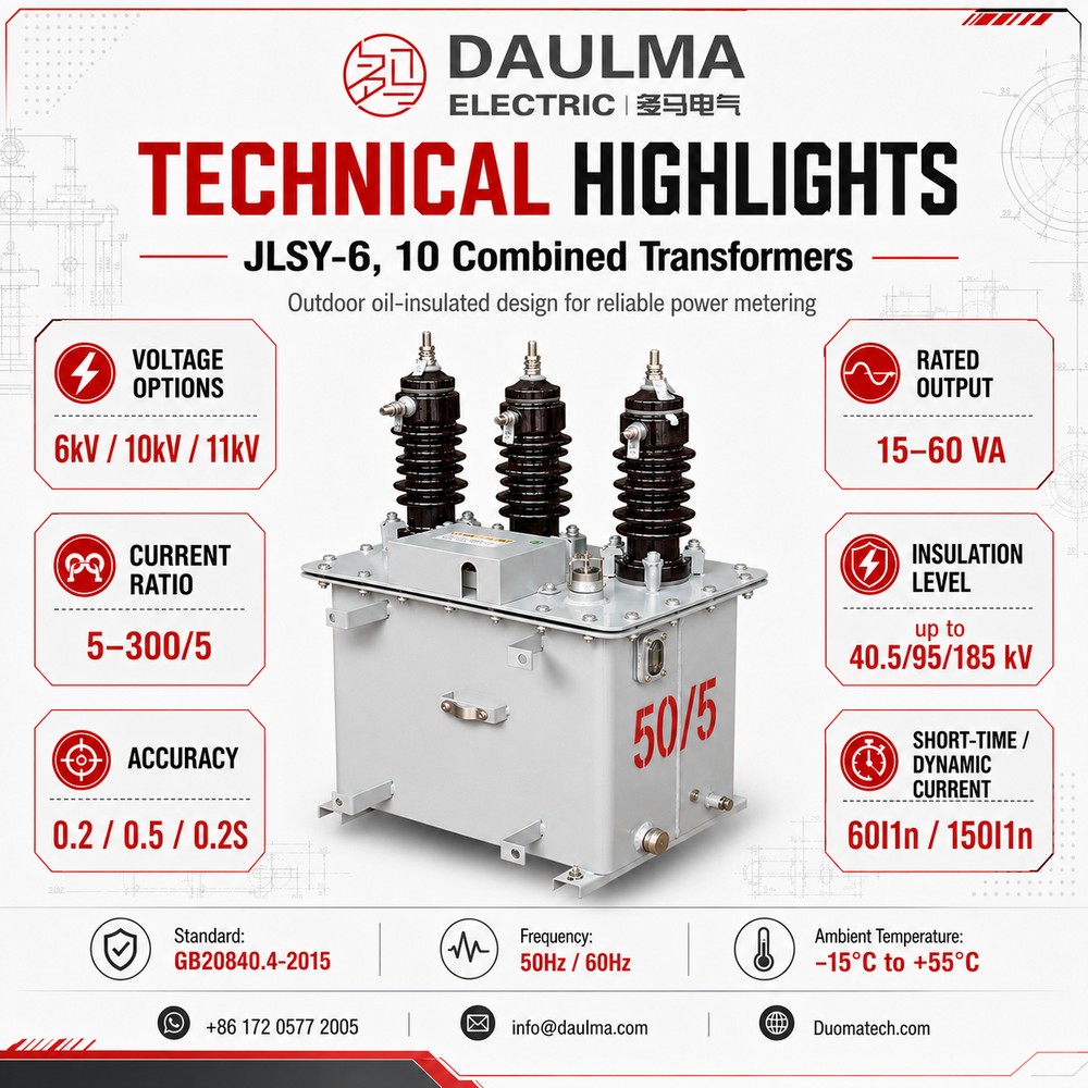 JLSY-6/10 Outdoor Oil-Immersed Combined Transformer Three-Phase Three-Component 6kV 10kV Thomas Electric JLSY 6 10 Outdoor Oil Immersed Combined Transformer Three Phase Three Component 6kV 10kV product poster 01 1