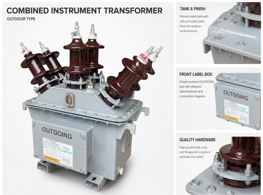 JLSY12-11W Outdoor Oil-Immersed Combined Transformer Three-Phase Three-Component 11kV Thomas Electric JLSY12-11W Product Display