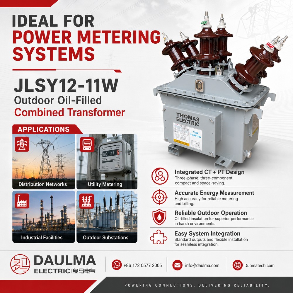 JLSY12-11W Outdoor Oil-Immersed Combined Transformer Three-Phase Three-Component 11kV Thomas Electric JLSY12-11W Product Display - Power Metering Systems