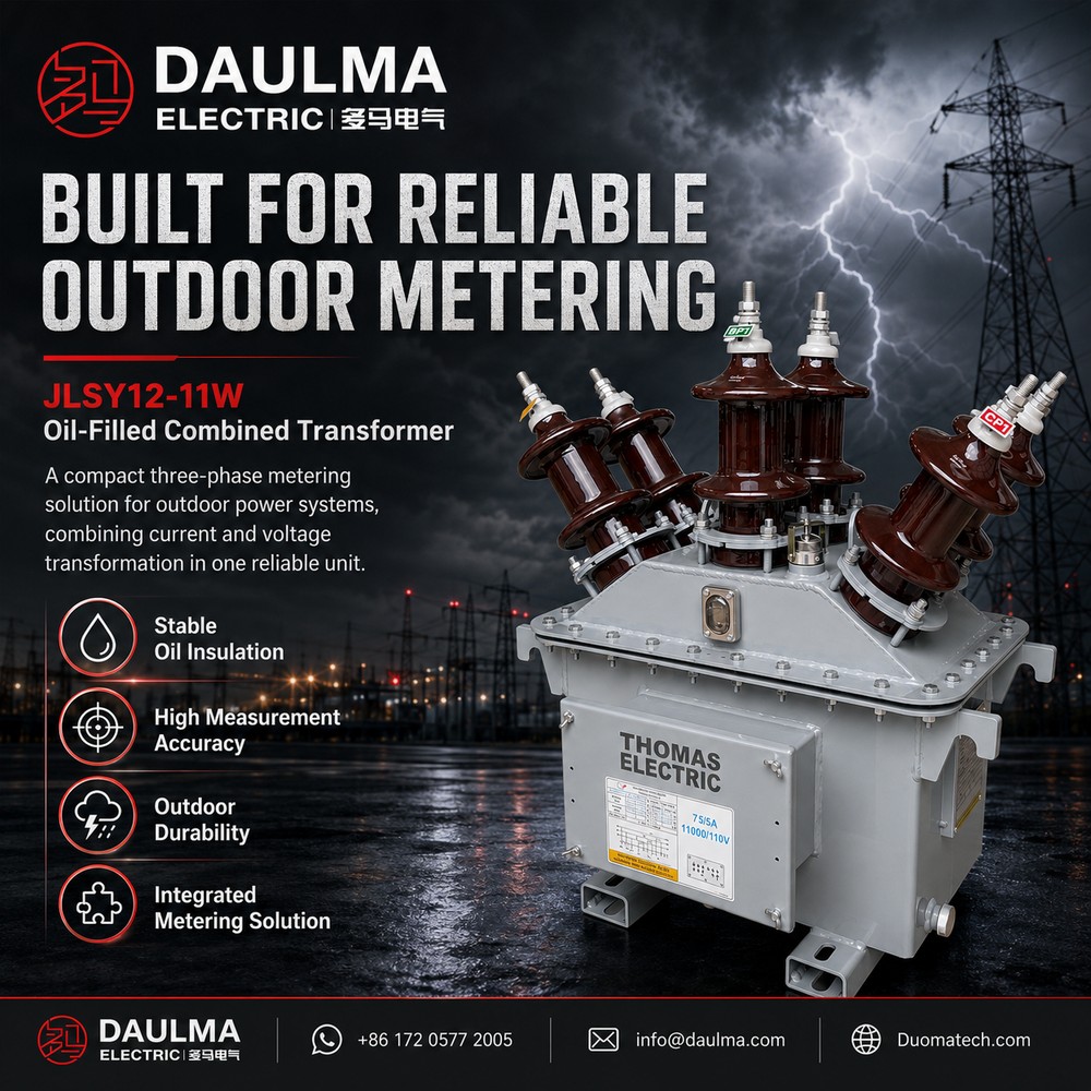 JLSY12-11W Outdoor Oil-Immersed Combined Transformer Three-Phase Three-Component 11kV Thomas Electric JLSY12-11W Product Display - Built for Reliable Outdoor Metering