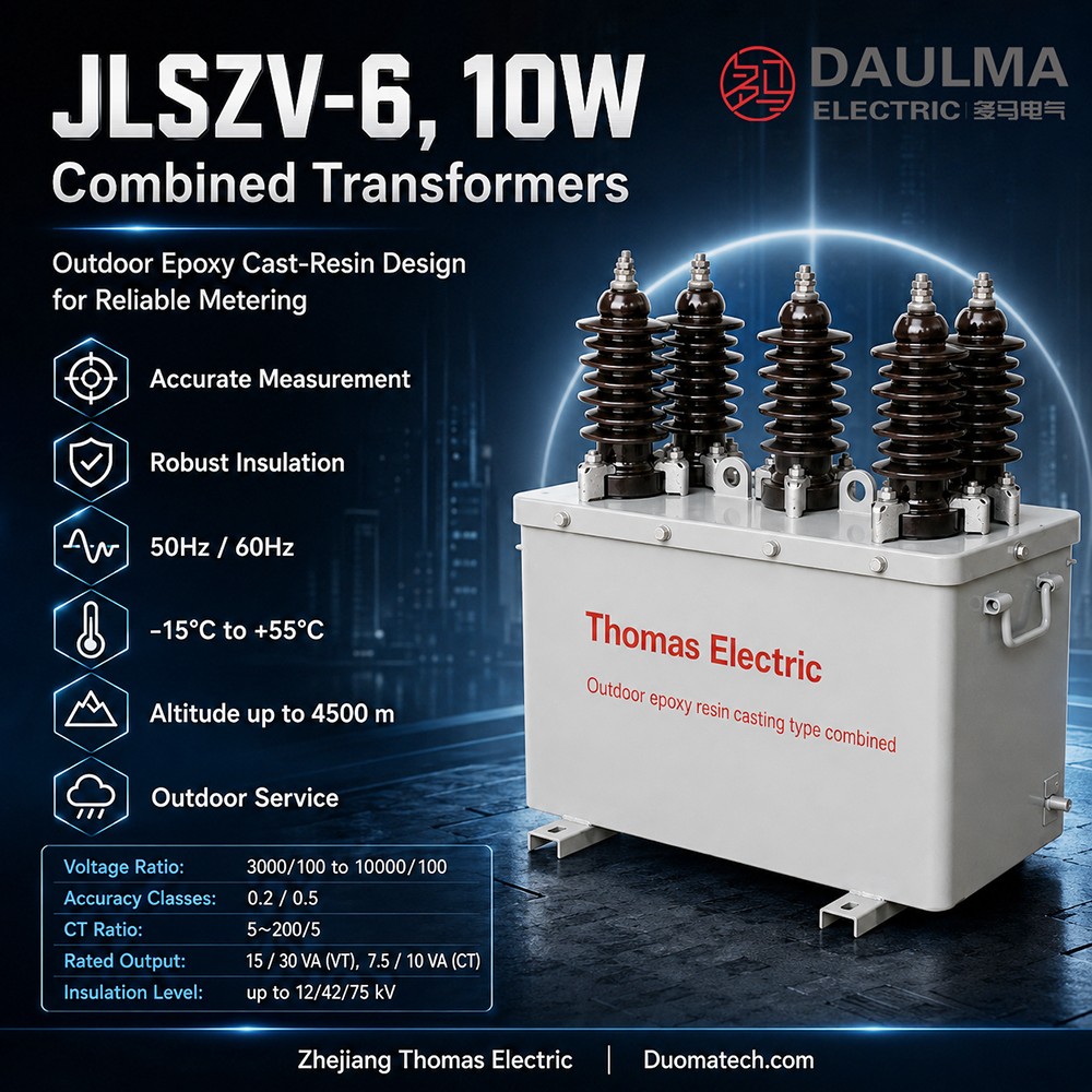 JLSZV-6/10W Outdoor Epoxy Cast-Resin Combined Transformer with Iron Enclosure Thomas Electric JLSZV-6/10W Product Display - Technical Specifications