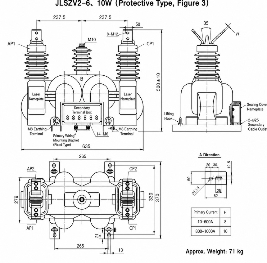 JLSZV2-6 JLSZV2-10W installasiediagram 1