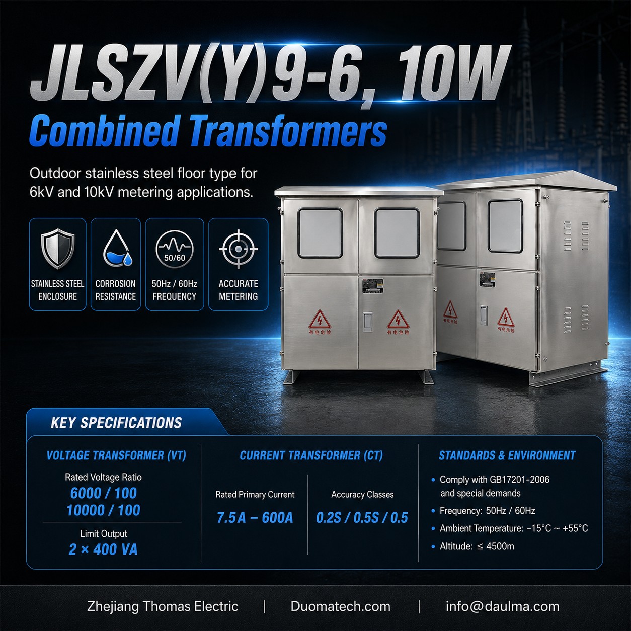 JLSZV(Y)9-6/10W Produk Vertoning - Sleutelspesifikasies