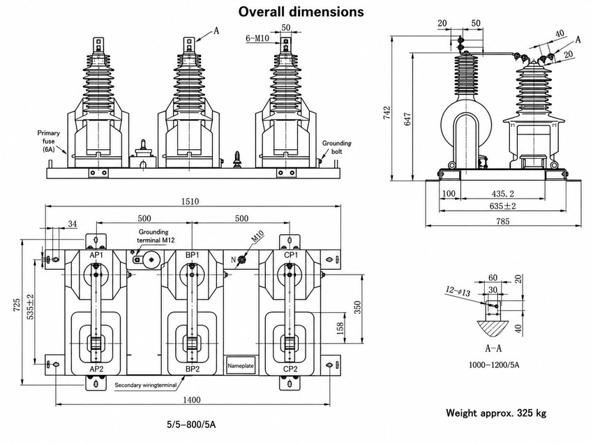 JLSZY 35W Three Phase Three Component Combined Transformer installation diagram 1