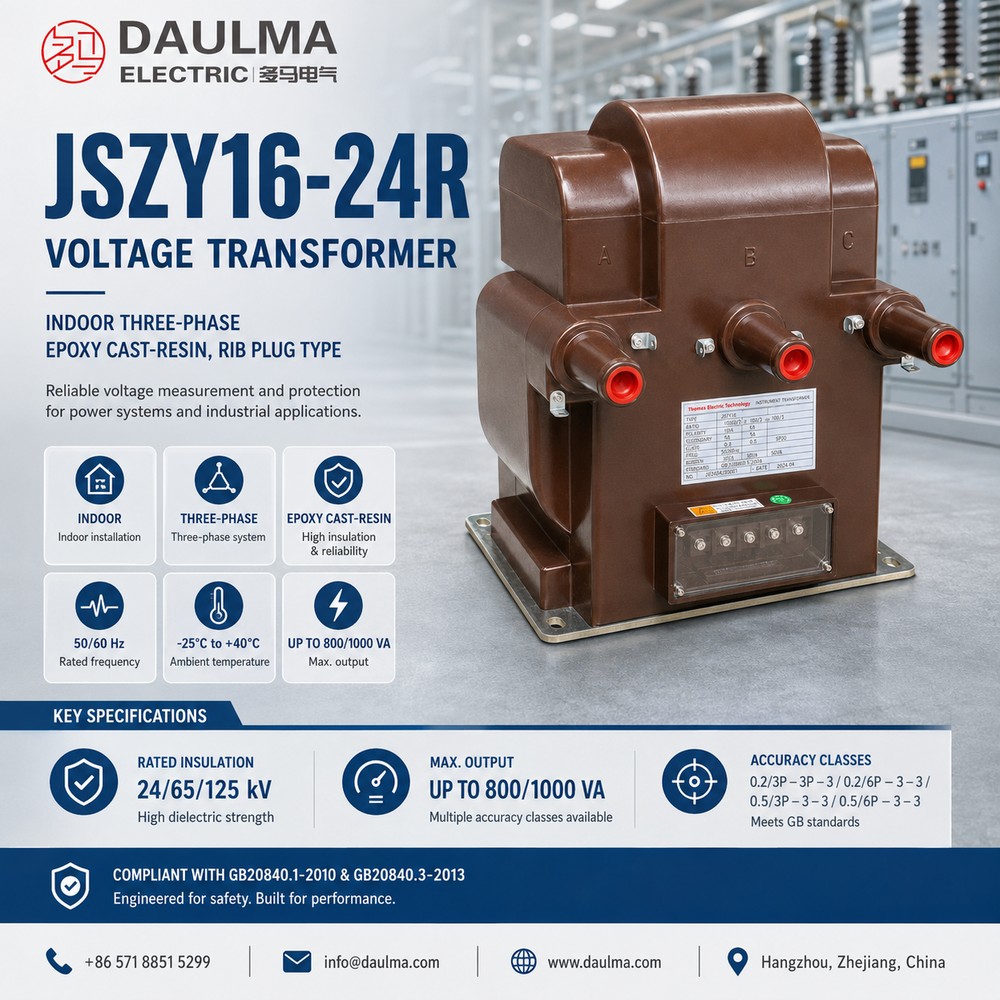 JSZY16-24R Indoor Three-Phase Epoxy Resin Voltage Transformer Thomas Electric JSZY16-24R Product Display - Indoor Three-Phase Epoxy Cast-Resin