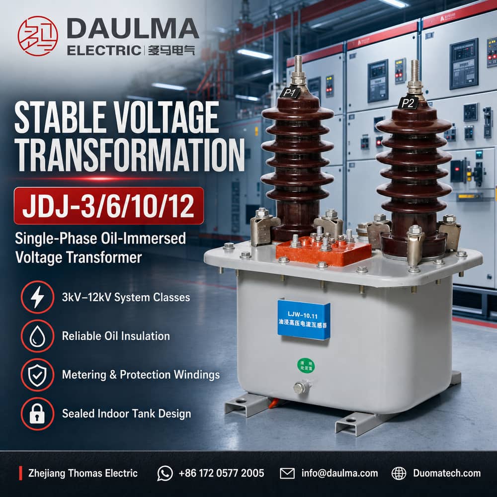 JDJ-3/6/10/12 Single-Phase Oil-Immersed Voltage Transformers (3–12kV) industrial product poster 01
