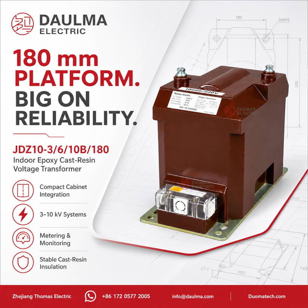 JDZ10-3/6/10B/180 Indoor Epoxy Cast-Resin Voltage Transformer Thomas Electric JDZ10-3/6/10B/180 Indoor Epoxy Cast-Resin Voltage Transformer industrial product poster 01