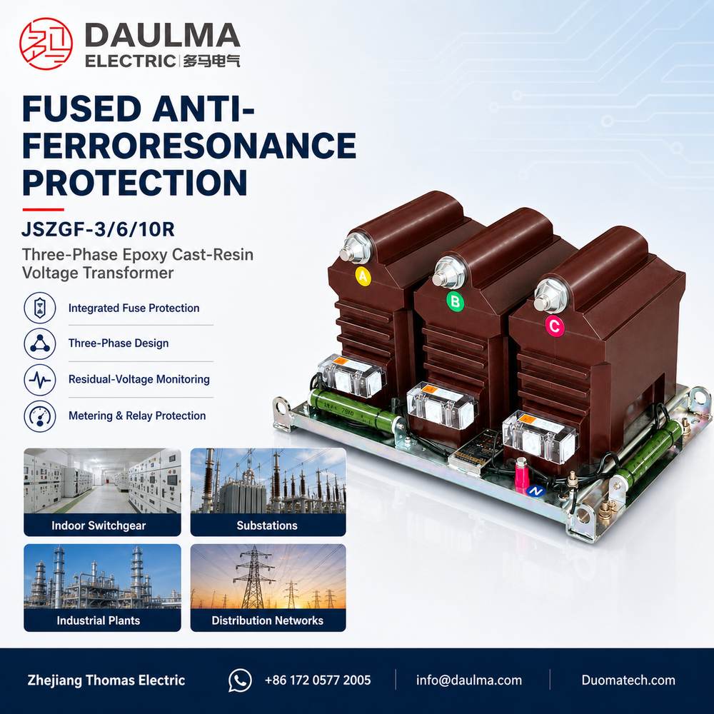 JSZGF-3/6/10R Fused Three-Phase Anti-Ferroresonance Voltage Transformer Thomas Electric JSZGF-3/6/10R Fused Three-Phase Anti-Ferroresonance Voltage Transformer industrial product poster 01