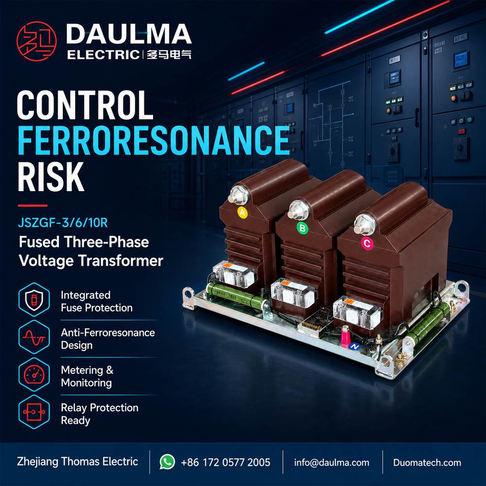 JSZGF-3/6/10R Fused Three-Phase Anti-Ferroresonance Voltage Transformer Thomas Electric JSZGF-3/6/10R Fused Three-Phase Anti-Ferroresonance Voltage Transformer industrial product poster 02