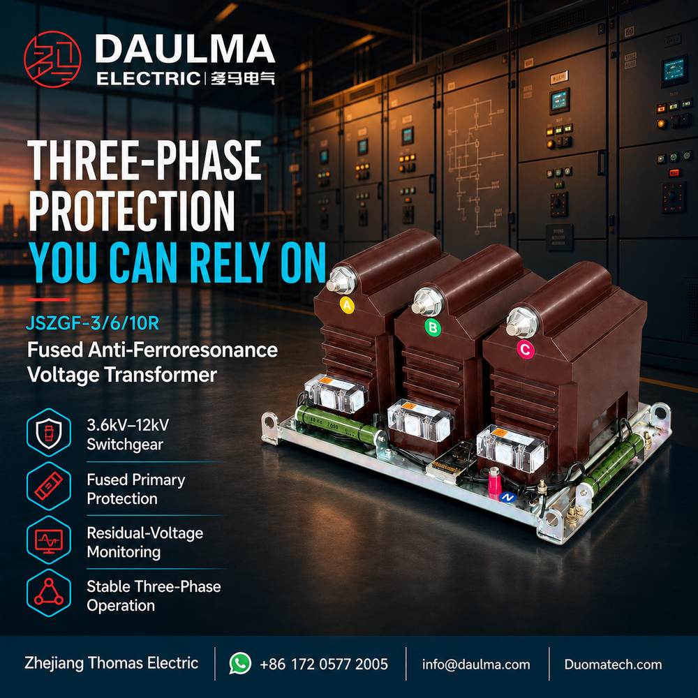 JSZGF-3/6/10R Fused Three-Phase Anti-Ferroresonance Voltage Transformer Thomas Electric JSZGF-3/6/10R Fused Three-Phase Anti-Ferroresonance Voltage Transformer industrial product poster 03