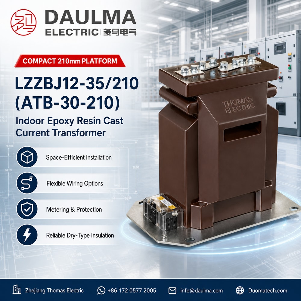 LZZBJ12-35/210 (ATB-30-210) Indoor Epoxy Resin Cast Current Transformer Thomas Electric LZZBJ12-35/210 (ATB-30-210) Indoor Epoxy Resin Cast Current Transformer industrial product poster