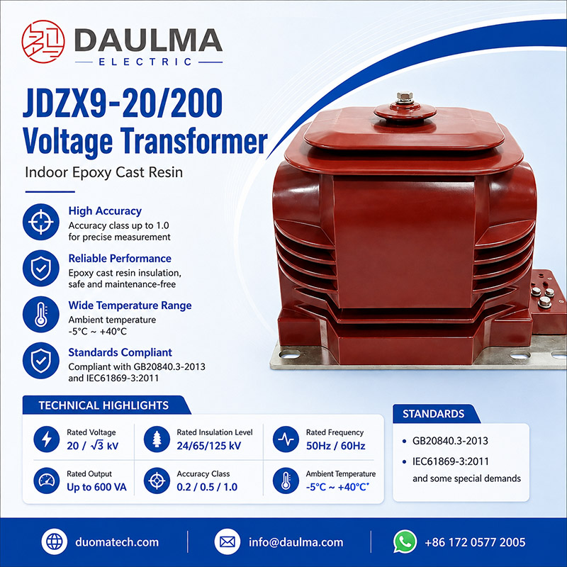 JDZX9-20, JDZX11-20 Indoor Epoxy Cast-Resin Voltage Transformer Thomas Electric 20 Indoor Epoxy Cast Resin Voltage Transformer Post4