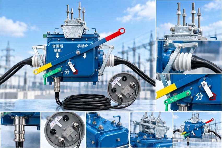 FZW28Z-12 Buitelug Vakuum-seksionele Lastonderbreker Thomas Electric FZW28Z-12 Buite-lug Vakuum Seksioneer Las Onderskakelaar - vertoning