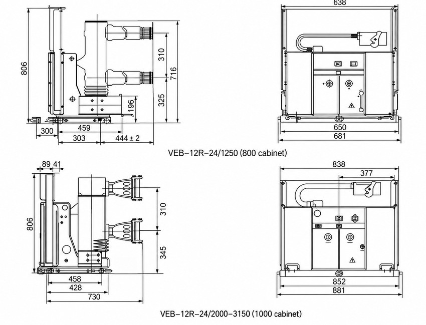 VEB-12R-24 Handcart Indoor High Voltage Vacuum Circuit Breaker Thomas Electric VEB-12R-24 Handcart Indoor High Voltage Vacuum Circuit Breaker - installation