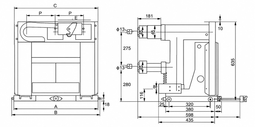 VZF-12R Indoor Vacuum Load Break Switch Fuse Combination Unit - installation