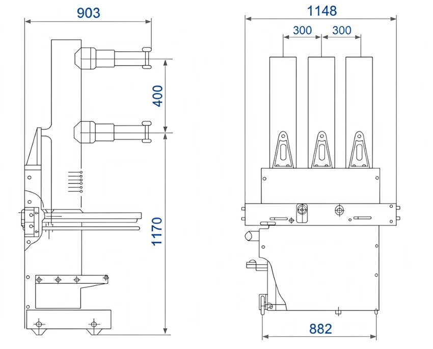ZN12-12(ZN12-40.5G) Handkar Binnenshuise Hoëspannings Vakuum Stroomonderbreker Thomas Electric ZN12-12(ZN12-40.5G) Handcart Indoor High Voltage Vacuum Circuit Breaker - installation