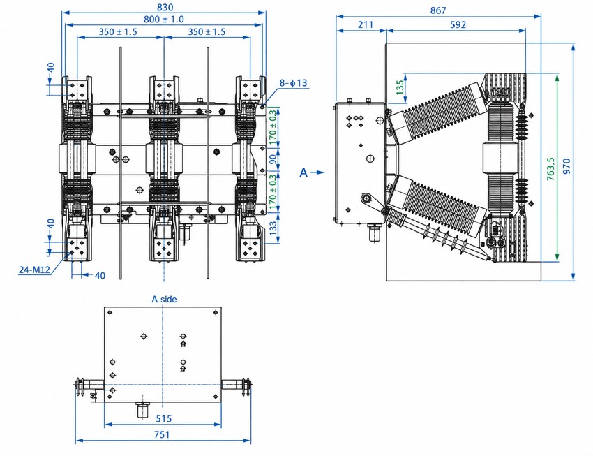 ZN12-12/40.5KV Indoor High-Voltage AC Vacuum Circuit Breaker Thomas Electric ZN12-12/40.5KV Indoor High-Voltage AC Vacuum Circuit Breaker - installation