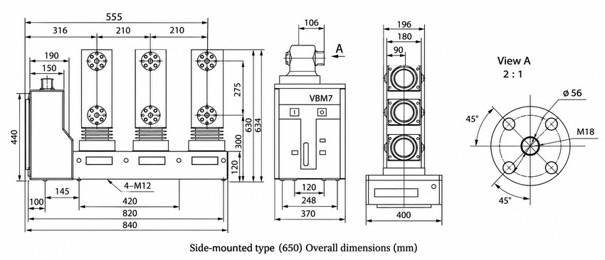 ZN63(VBM7)-12 Side-Mounted Indoor High Voltage Vacuum Circuit Breaker - installation
