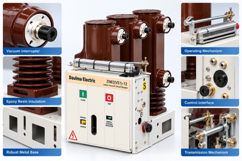 ZN63(VS1)-12 Side-Mounted Indoor High Voltage Vacuum Circuit Breaker - display