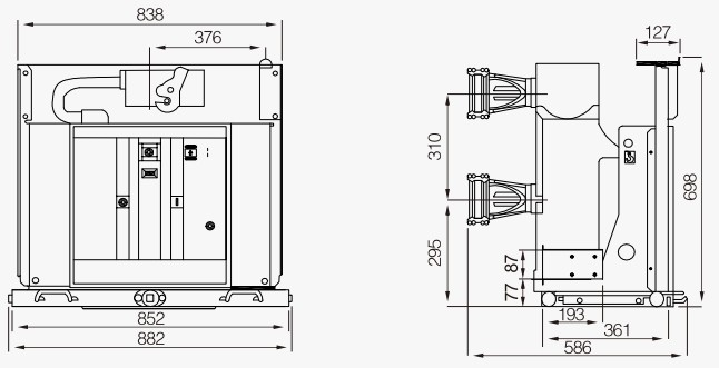 ZN63 (VS1)-12kV Innenraum-Hochspannungs-Vakuum-Leistungsschalter Thomas Electric ZN63 (VS1)-12kV Indoor High Voltage Vacuum Circuit Breaker - installation