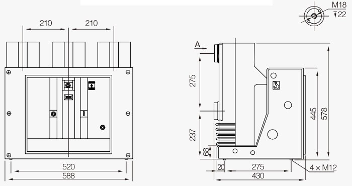 ZN63 (VS1)-12kV Innenraum-Hochspannungs-Vakuum-Leistungsschalter Thomas Electric ZN63 (VS1)-12kV Indoor High Voltage Vacuum Circuit Breaker - installation