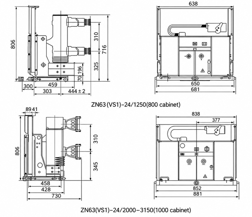 ZN63(VS1)-24kV ሃንድካርት ውስጥ የሚጠቀም ከፍተኛ ቮልቴጅ ቫክዩም የሰርኪውት ብሬከር Thomas Electric ZN63(VS1)-24kV Handcart Indoor High Voltage Vacuum Circuit Breaker - installation