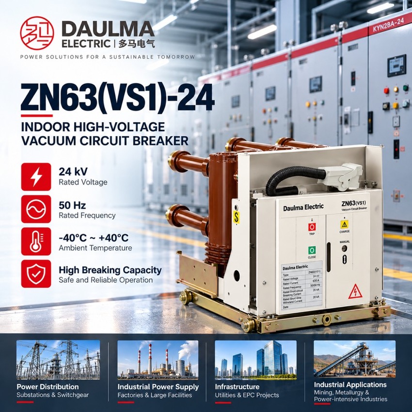 ZN63(VS1)-24kV ሃንድካርት ውስጥ የሚጠቀም ከፍተኛ ቮልቴጅ ቫክዩም የሰርኪውት ብሬከር Thomas Electric ZN63(VS1)-24kV Handcart Indoor High Voltage Vacuum Circuit Breaker - poster_display