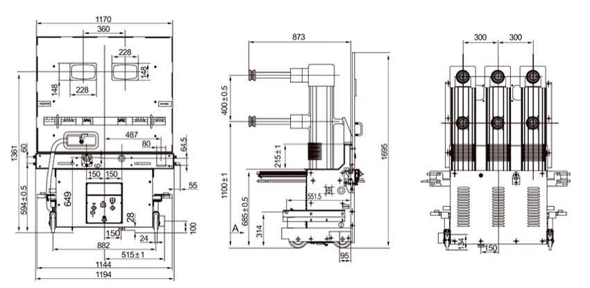 ZN85-40,5-kV-Innenraum-Hochspannungs-Vakuum-Leistungsschalter Thomas Electric ZN85-40.5kV Innenraum-Hochspannungs-Vakuumschalter – Installation