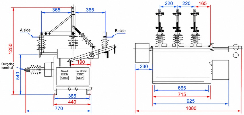 ZW10-12 Outdoor Vacuum Circuit Breaker Dual Power Automatic Transfer Switch Thomas Electric ZW10-12 Outdoor Vacuum Circuit Breaker Dual Power Automatic Transfer Switch - installation