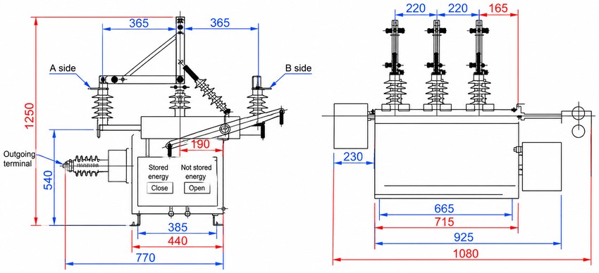 ZW10-12XDG 630-20 Outdoor Dual Power Auto Transfer Switching Device Vacuum Breaker Thomas Electric ZW10-12XDG 630-20 Outdoor Dual Power Auto Transfer Switching Device Vacuum Breaker - installation