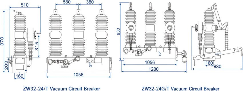 ZW32-24 Outdoor High Voltage Vacuum Circuit Breaker 24kV Thomas Electric ZW32-24 Outdoor High Voltage Vacuum Circuit Breaker 24kV - installation