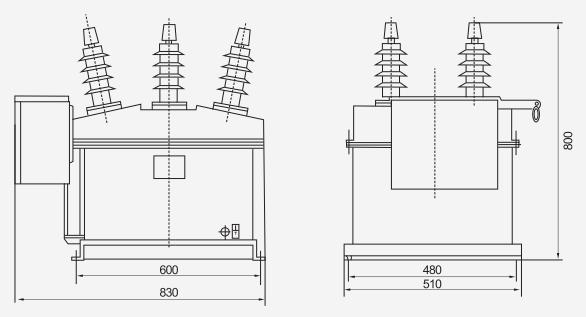 ZW8-12(G) Buitelug Hoë-Voltage Vakuumstroomonderbreker Thomas Electric ZW8-12(G) Buitelug Hoëspannings Vakuumstroomonderbreker - installasie