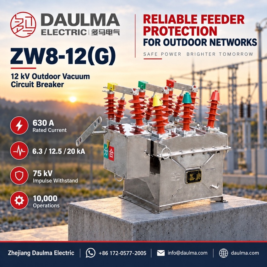 ZW8-12(G) Buitelug Hoë-Voltage Vakuumstroomonderbreker Thomas Electric ZW8-12(G) Buitelug Hoëspannings Vakuumstroomonderbreker - plakaat_vertoning
