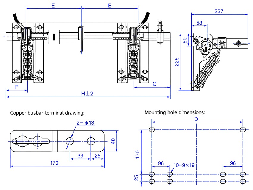 EK6-12/31.5 Indoor High-Voltage Earthing Switch for Switchgear Cubicle - installation