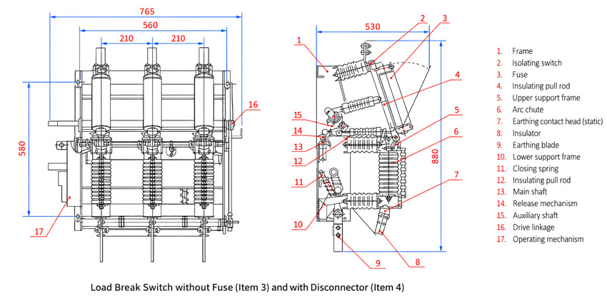 FZN21A-12D Indoor High-Voltage Vacuum Load Break Switch Thomas Electric FZN21A-12D Indoor High-Voltage Vacuum Load Break Switch - installation