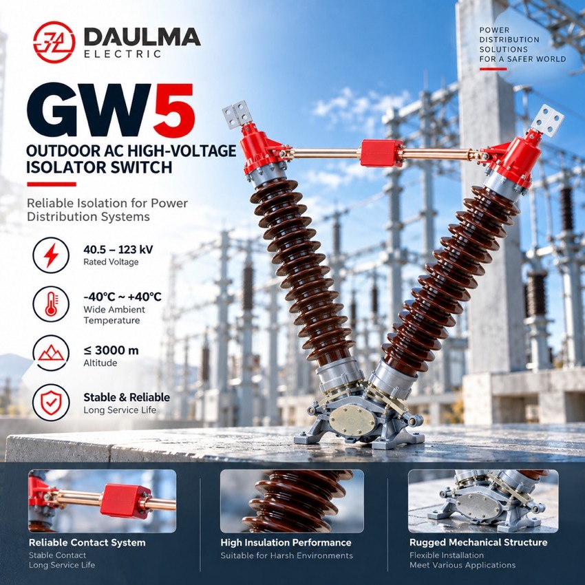 GW5 Outdoor Double-Post V-Type Horizontal-Rotation High-Voltage Disconnector - poster_display