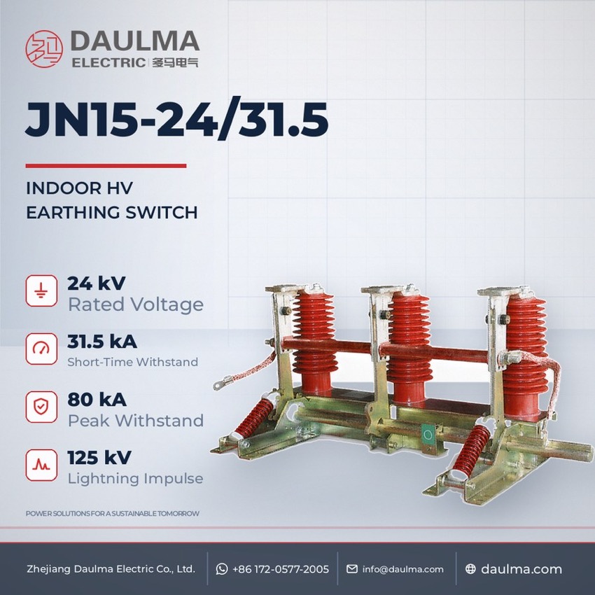 JN15-24/31.5 Indoor High-Voltage Earthing Switch, Motorised or Manual Thomas Electric JN15-24/31.5 Indoor High-Voltage Earthing Switch - poster_display