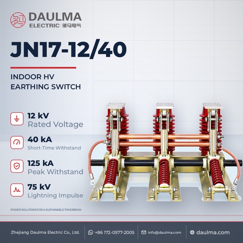JN17-12/40 sezionatore di terra combinato per interno, 12 kV 40 kA Thomas Electric Sezionatore di terra combinato per interno ad alta tensione JN17-12/40 - poster_display