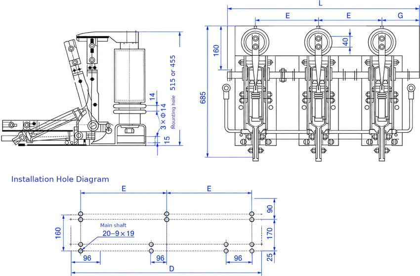 JN22-40.5 Indoor High-Voltage Earthing Switch for KYN61-40.5 - installation