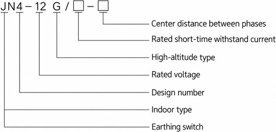 JN4-12 Indoor High-Voltage Earthing Switch, 20 kA - model